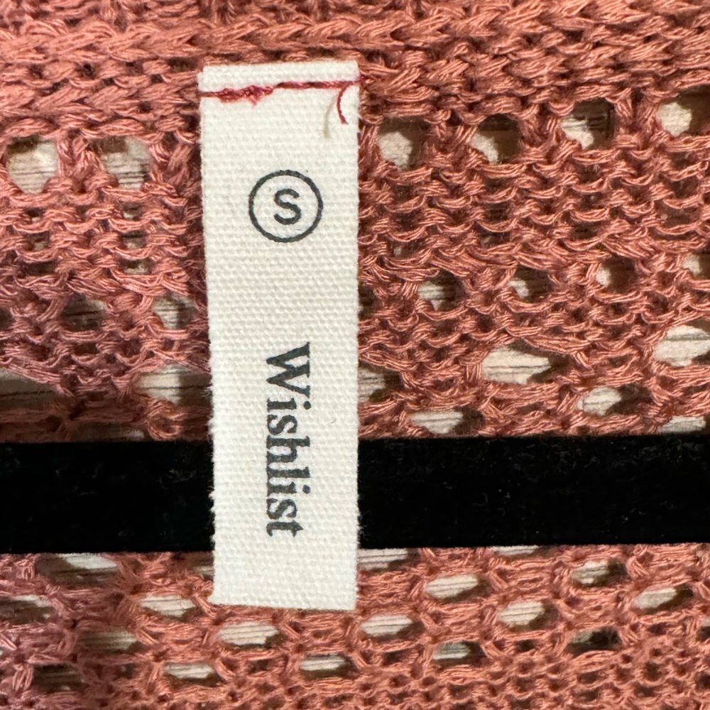Wishlist Crochet V-Neck Sweater, Size Small, Terracotta Color, - Picture 4 of 7